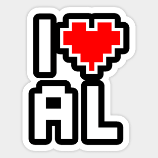 I Love Alabama - Pixel heart for Alabaman gamer Sticker